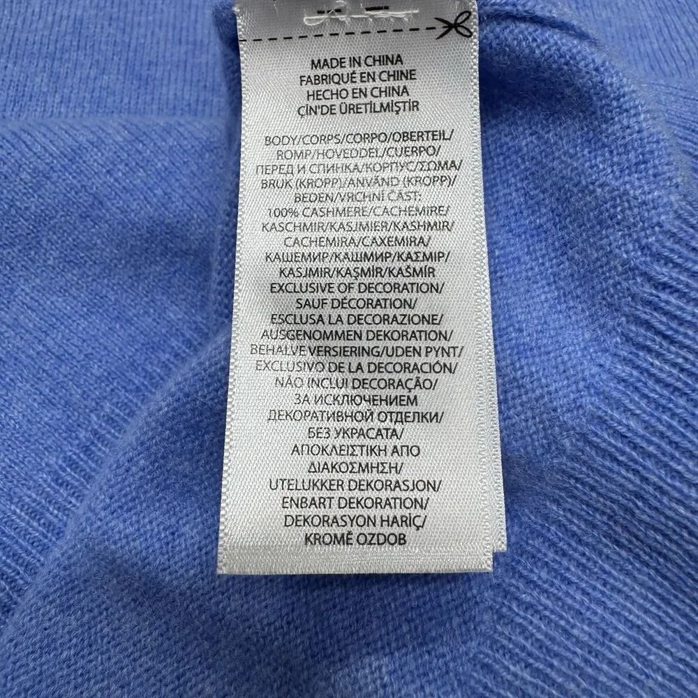 NEW RLX Ralph Lauren Golf 10/15 Washable Cashmere Hooded Sweater Blue SM